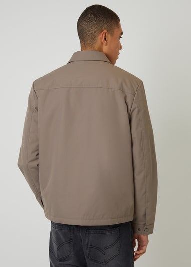 Threadbare Taupe Showerproof Lightweight Zip Up Jacket