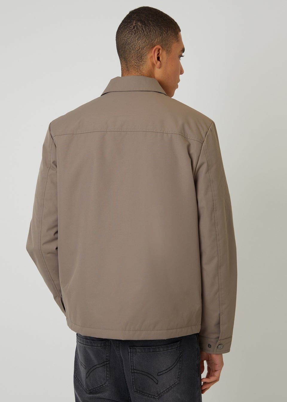 Threadbare Taupe Showerproof Lightweight Zip Up Jacket
