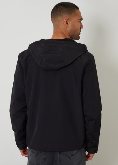 Threadbare Black Hooded Utility Coat