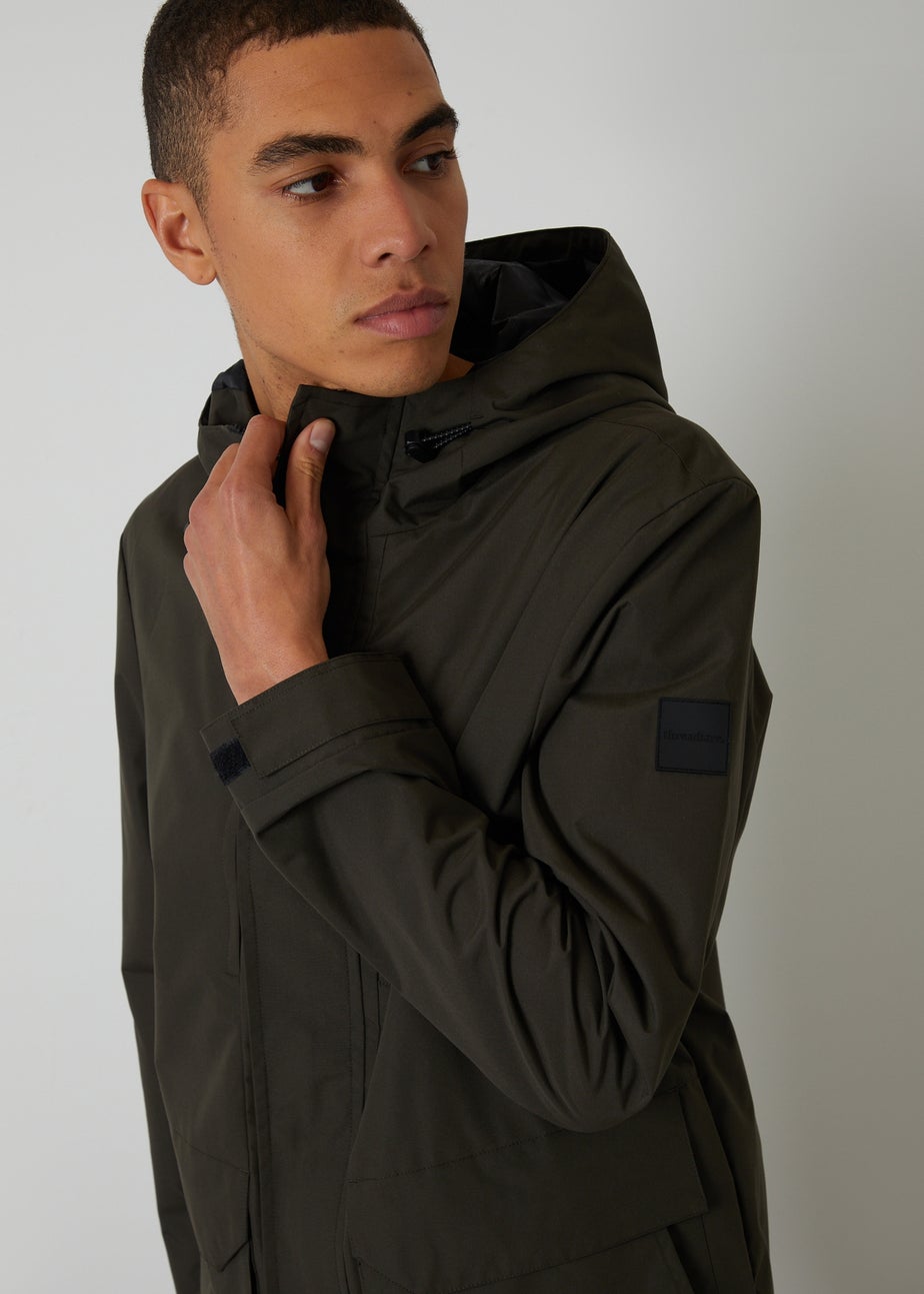 Threadbare Khaki Showerproof Hooded Coat