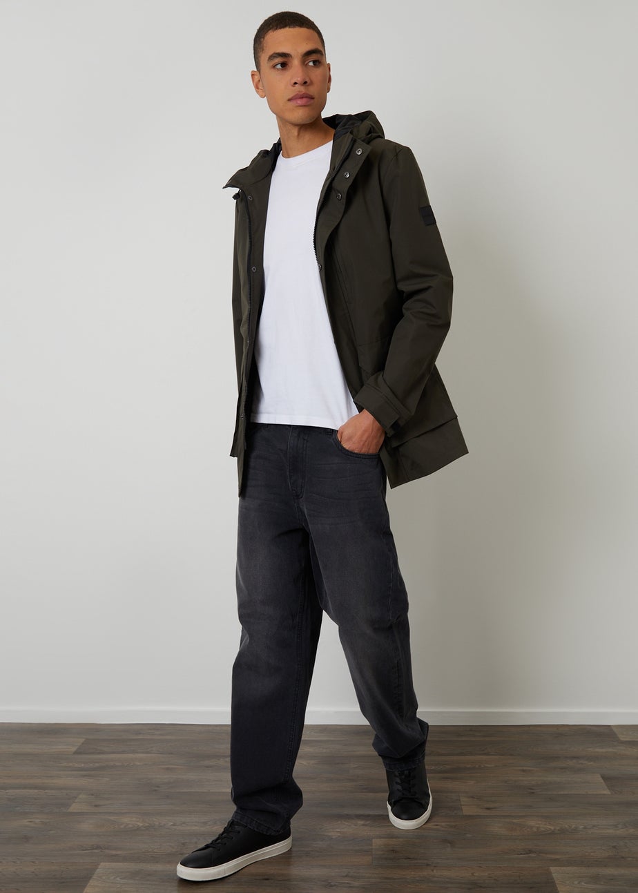 Threadbare Khaki Showerproof Hooded Coat