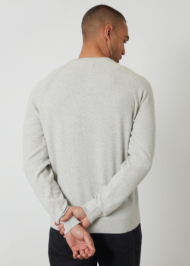 Threadbare Natural Raglan Knitted Crew Neck Jumper