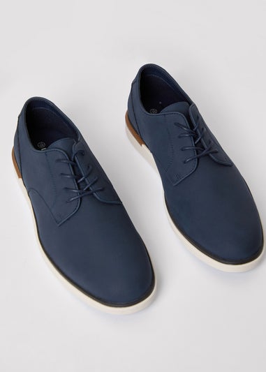 Threadbare Navy Faux Suede Derby Shoes