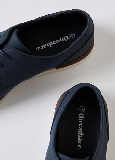 Threadbare Navy Faux Suede Derby Shoes