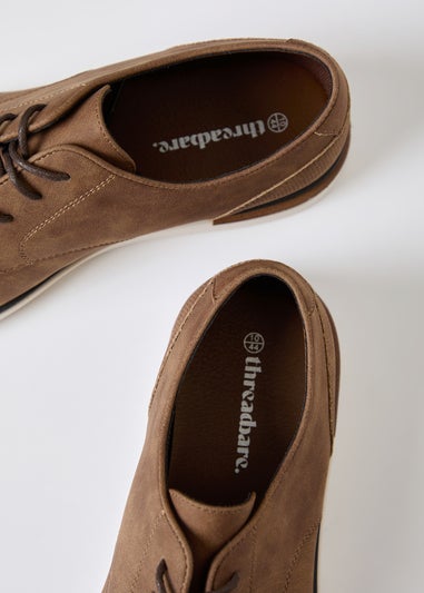 Threadbare Tan Faux Suede Derby Shoes