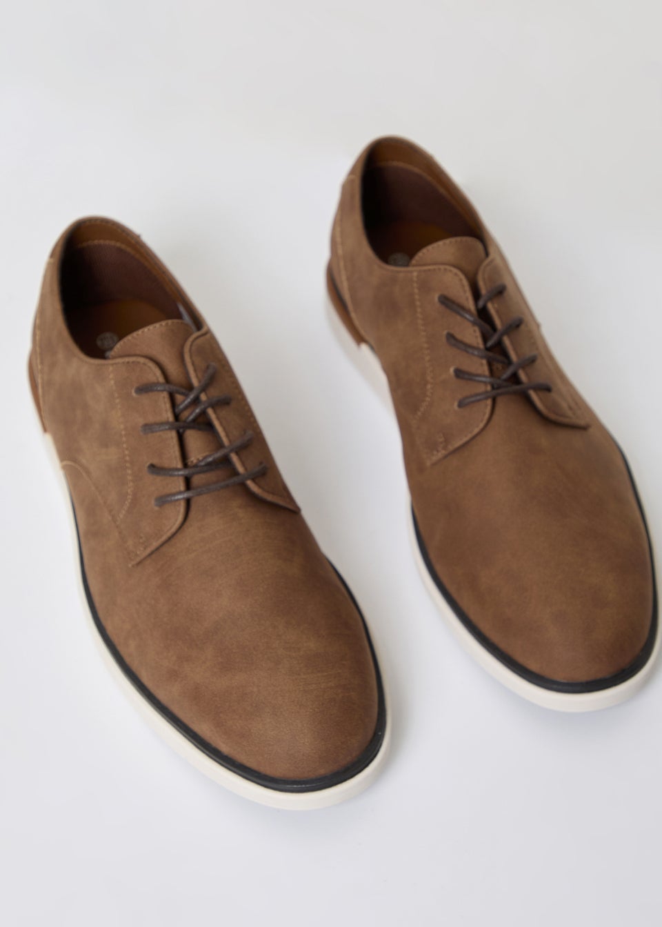 Threadbare Tan Faux Suede Derby Shoes