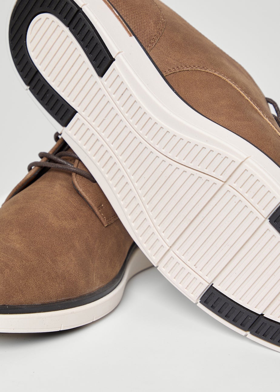 Threadbare Tan Faux Suede Derby Shoes