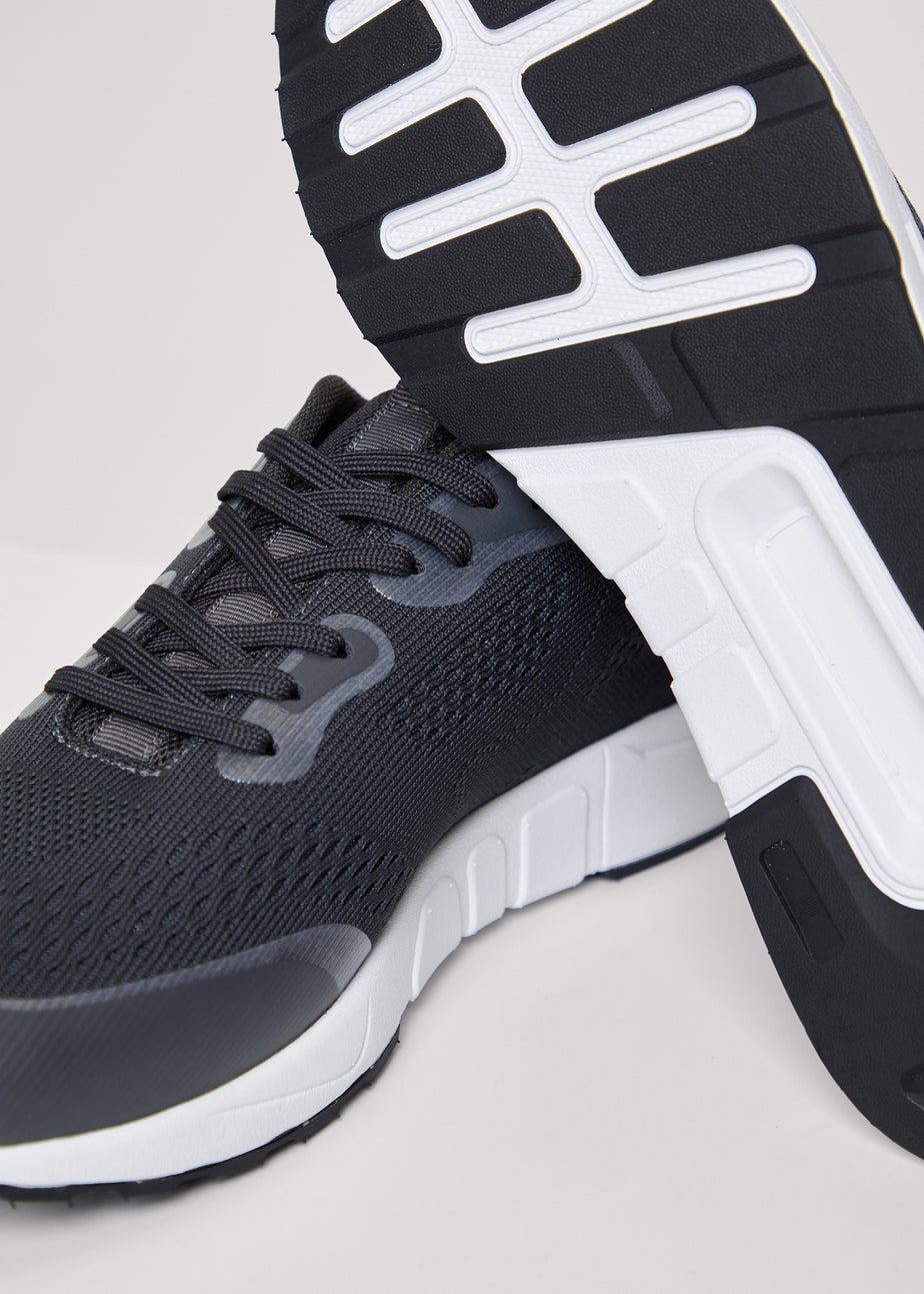 Threadbare Grey Textured Slip On Trainers