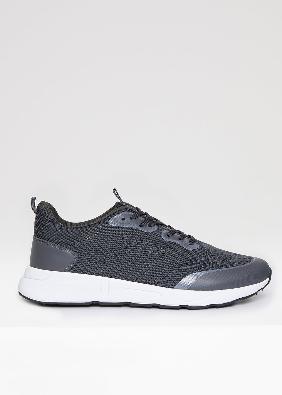 Threadbare Grey Textured Slip On Trainers