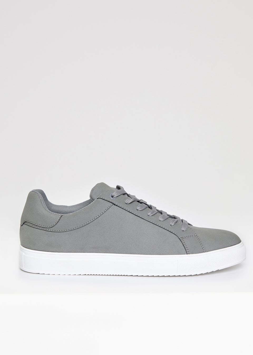 Threadbare Grey Faux Suede Court Trainers