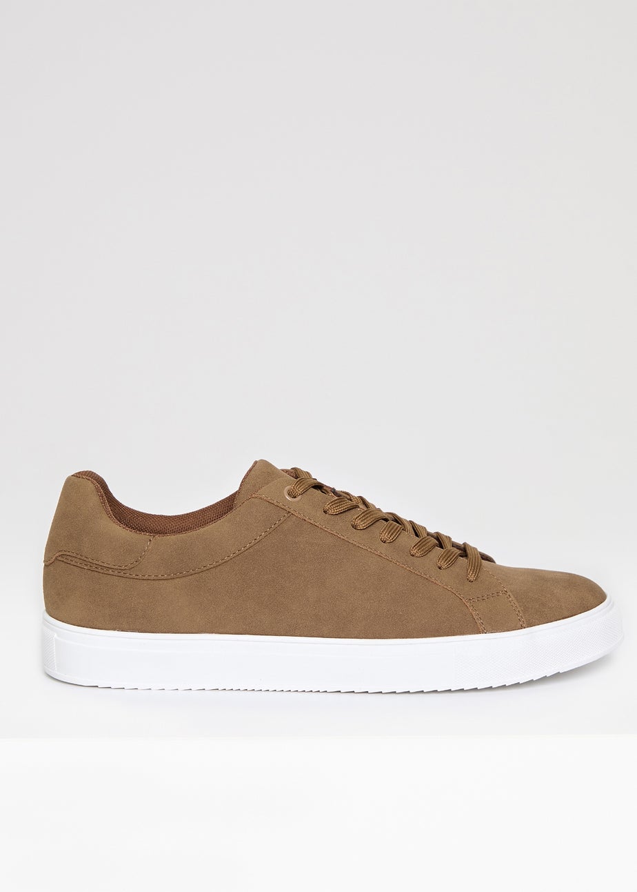 Threadbare Tan Faux Suede Court Trainers