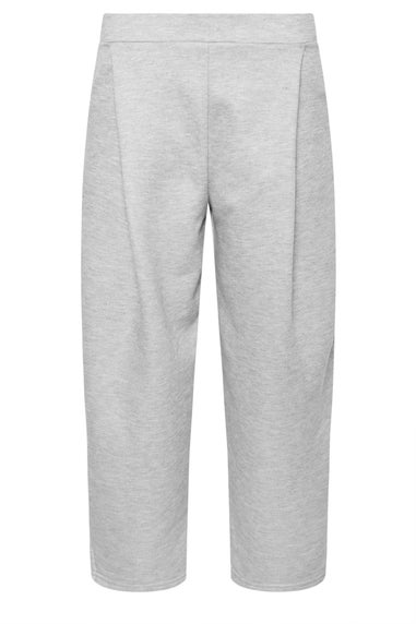PixieGirl Petite Grey Marl Jersey Pleated Barrel Trousers