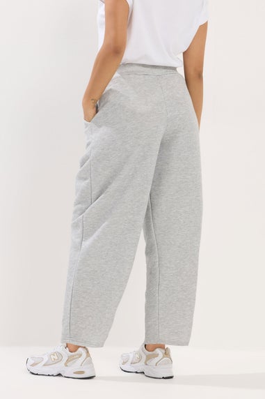 PixieGirl Petite Grey Marl Jersey Pleated Barrel Trousers