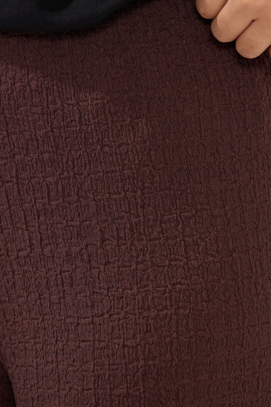 PixieGirl Petite Chocolate Brown Textured Wide Leg Trousers