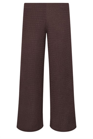 PixieGirl Petite Chocolate Brown Textured Wide Leg Trousers