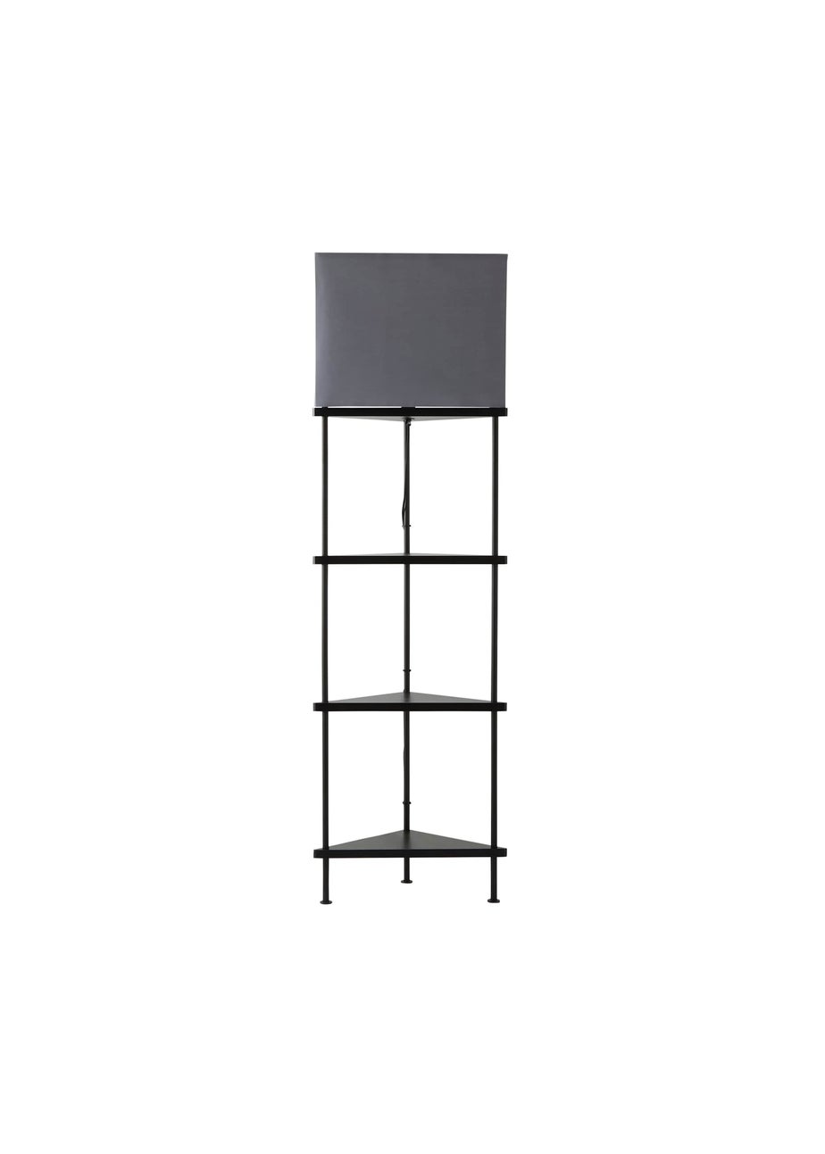 ValueLights Black Taska 3 Tier Shelf Floor Lamp