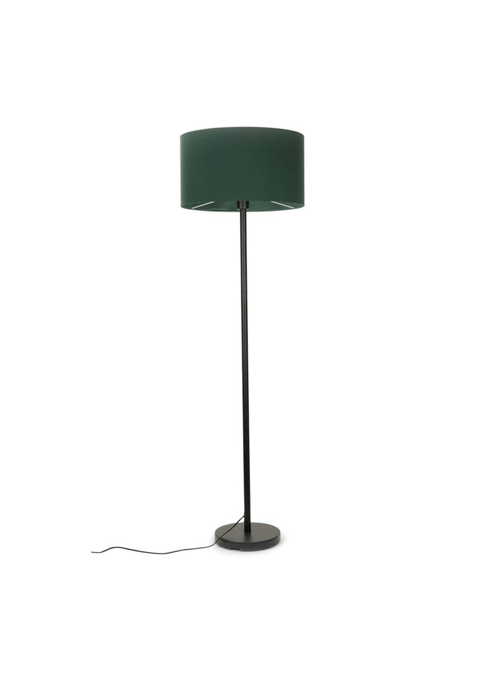ValueLights Charlie Black Stem Floor Lamp with Drum Lampshade