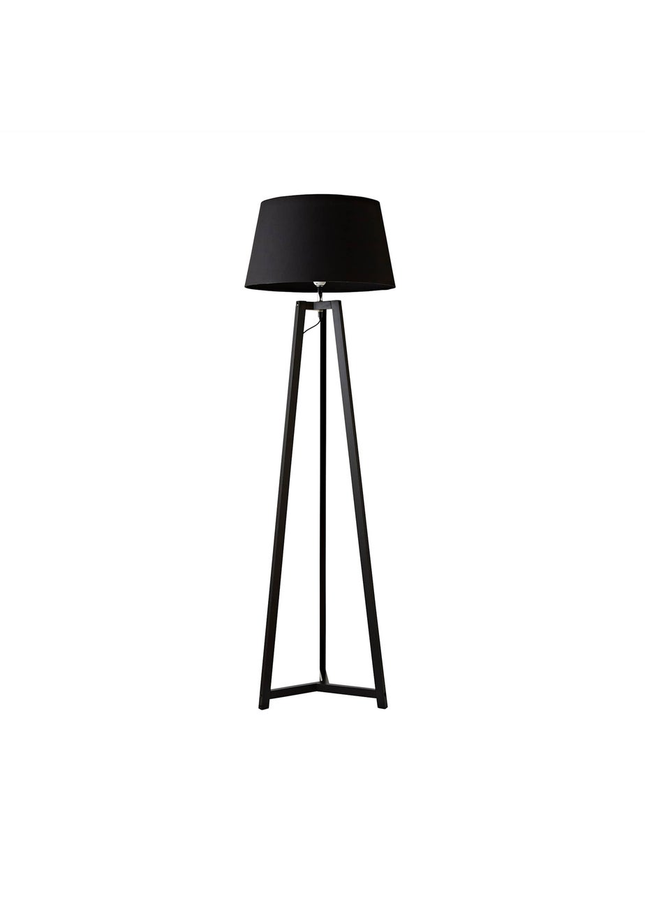 ValueLights Lottie Black Tripod Floor Lamp with Tapered Lampshade