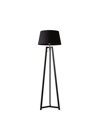ValueLights Lottie Black Tripod Floor Lamp with Tapered Lampshade