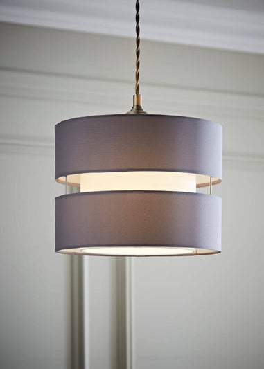 ValueLights Grey Sophia Small Fabric Easy Fit Lampshade