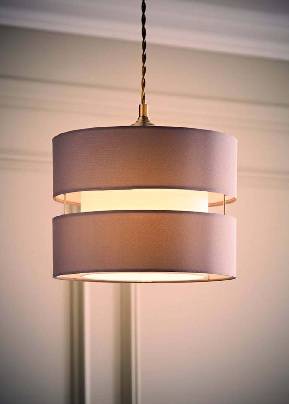 ValueLights Grey Sophia Small Fabric Easy Fit Lampshade