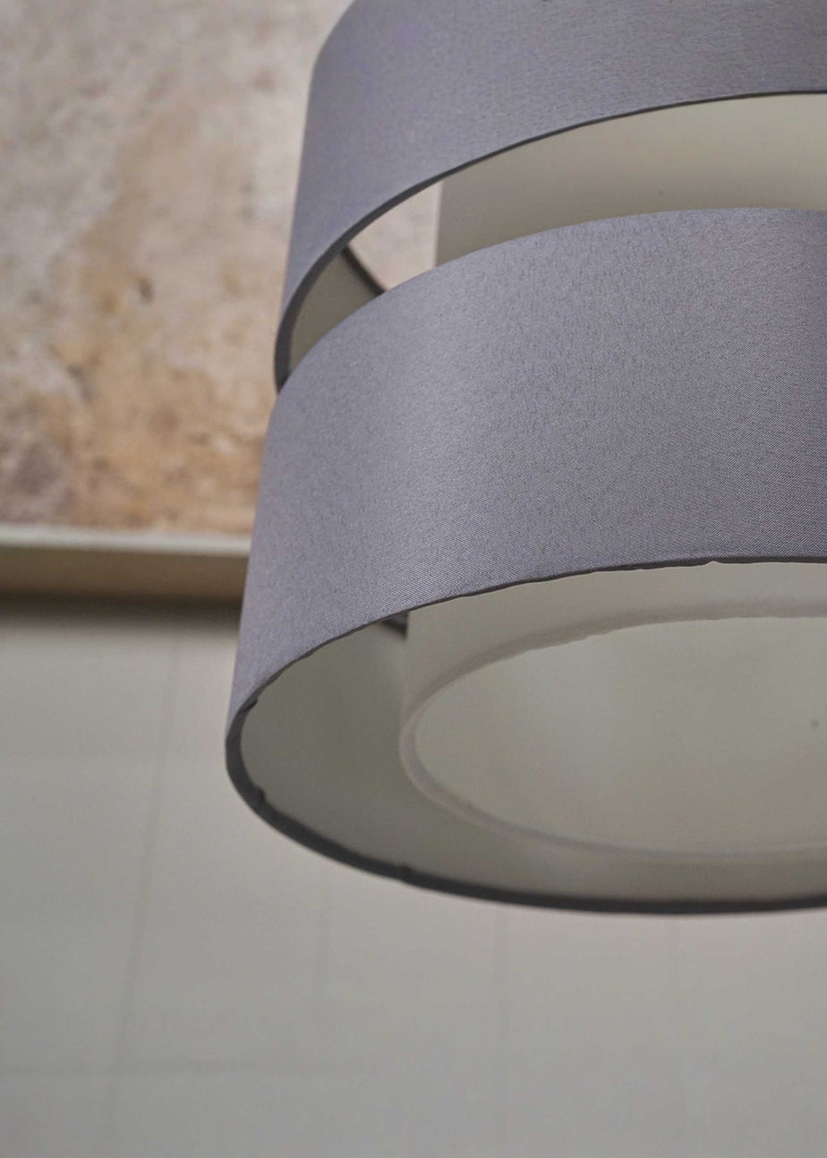 ValueLights Sophia Large Grey Easy Fit Lampshade