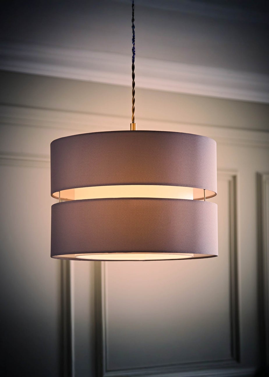 ValueLights Sophia Large Grey Easy Fit Lampshade