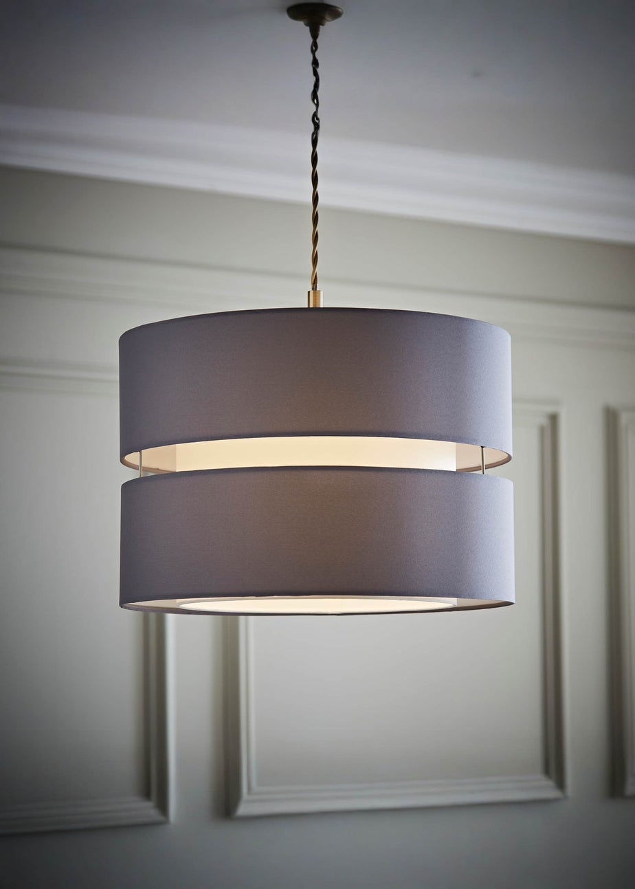 ValueLights Sophia Large Grey Easy Fit Lampshade