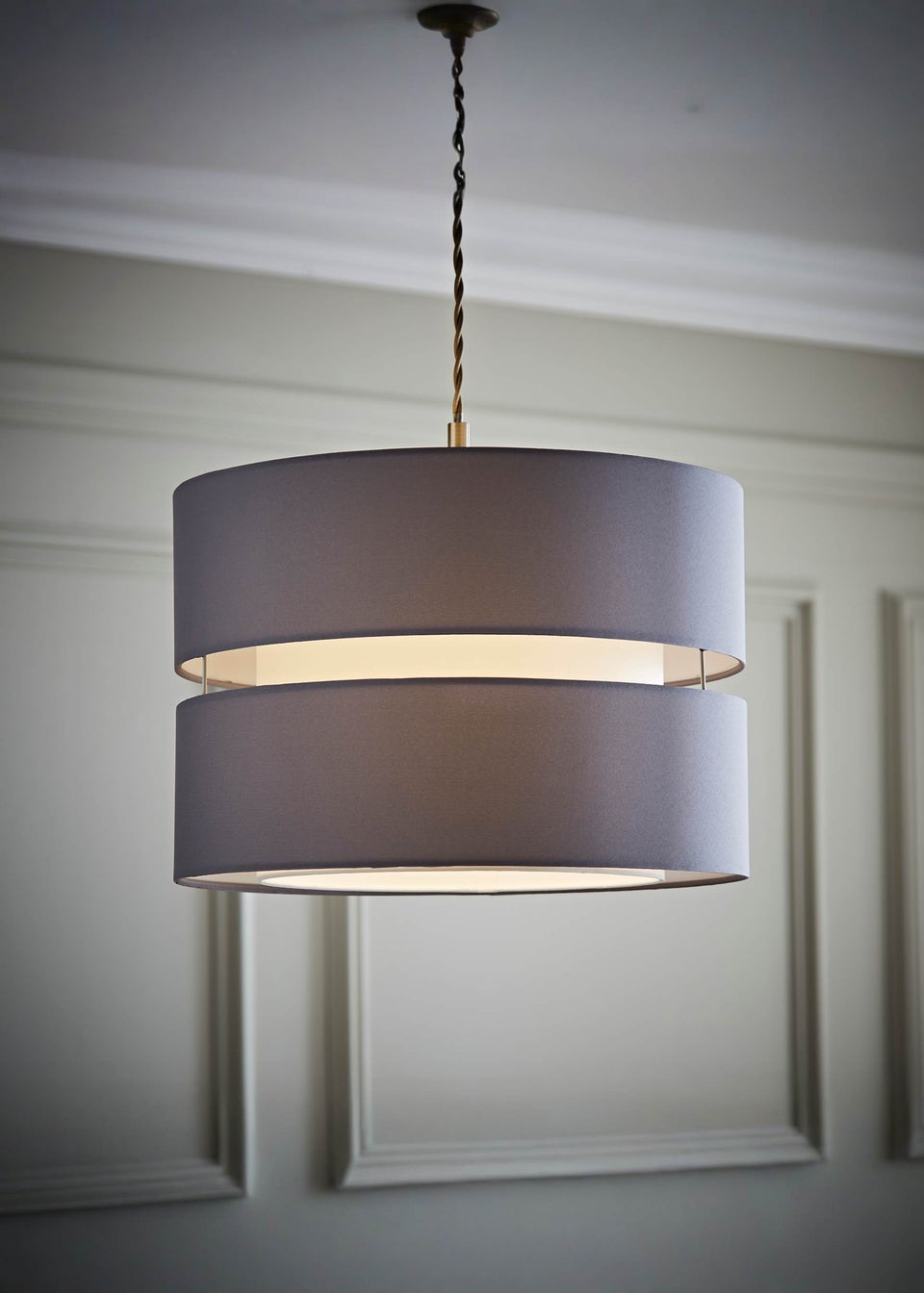 ValueLights Sophia Large Grey Easy Fit Lampshade