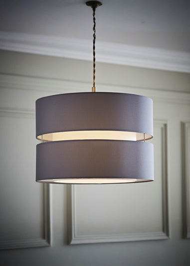 ValueLights Sophia Large Grey Easy Fit Lampshade