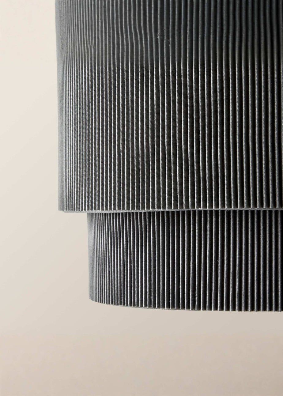 ValueLights Grey Mason 2 Tier Crinkle Easy Fit Lampshade