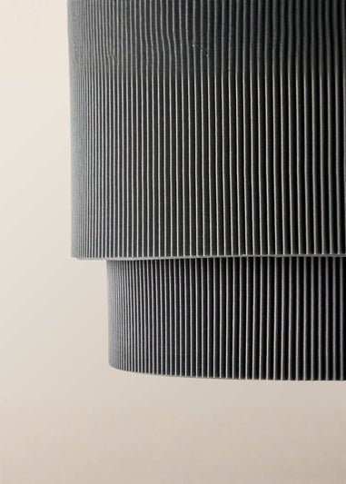 ValueLights Grey Mason 2 Tier Crinkle Easy Fit Lampshade
