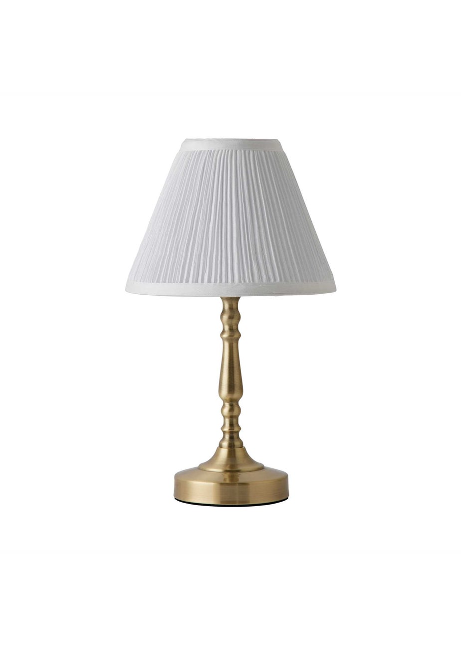 ValueLights Sienna Antique Brass Touch Table Lamp