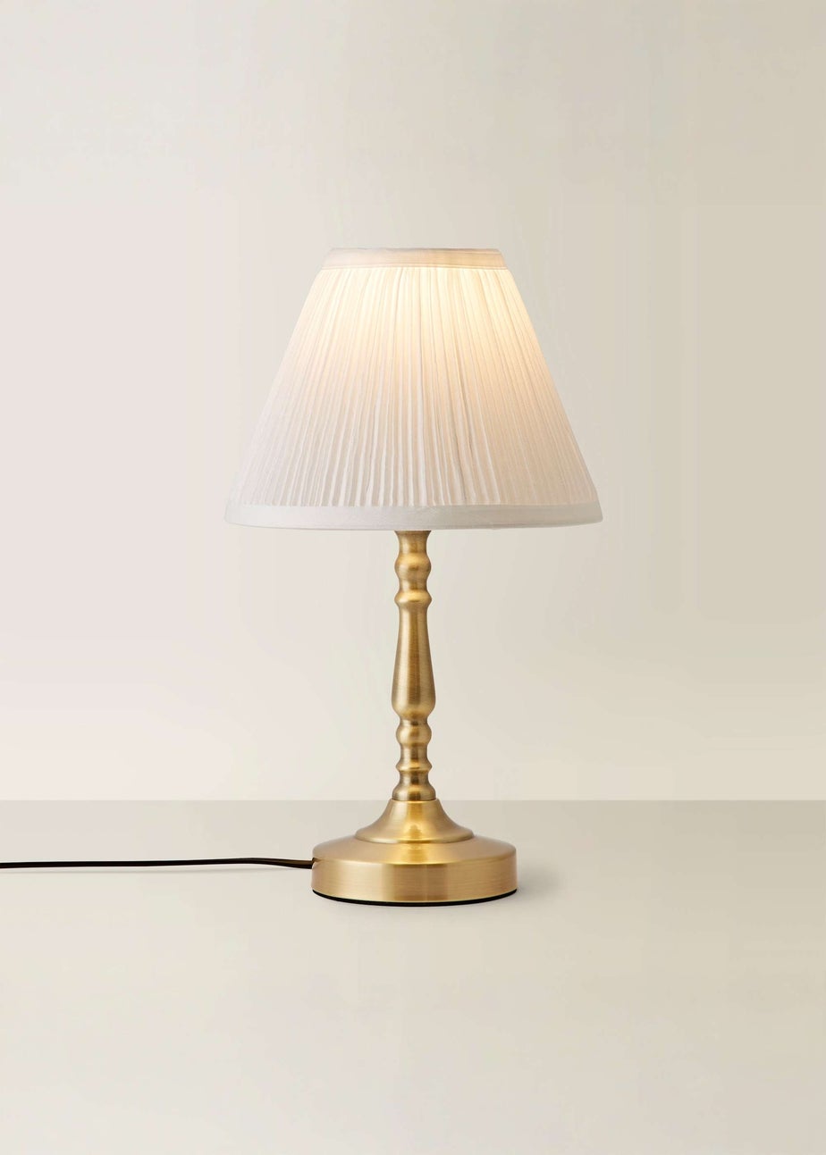 ValueLights Sienna Antique Brass Touch Table Lamp