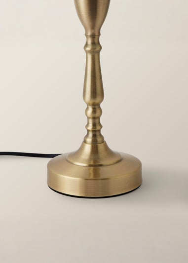 ValueLights Sienna Antique Brass Touch Table Lamp