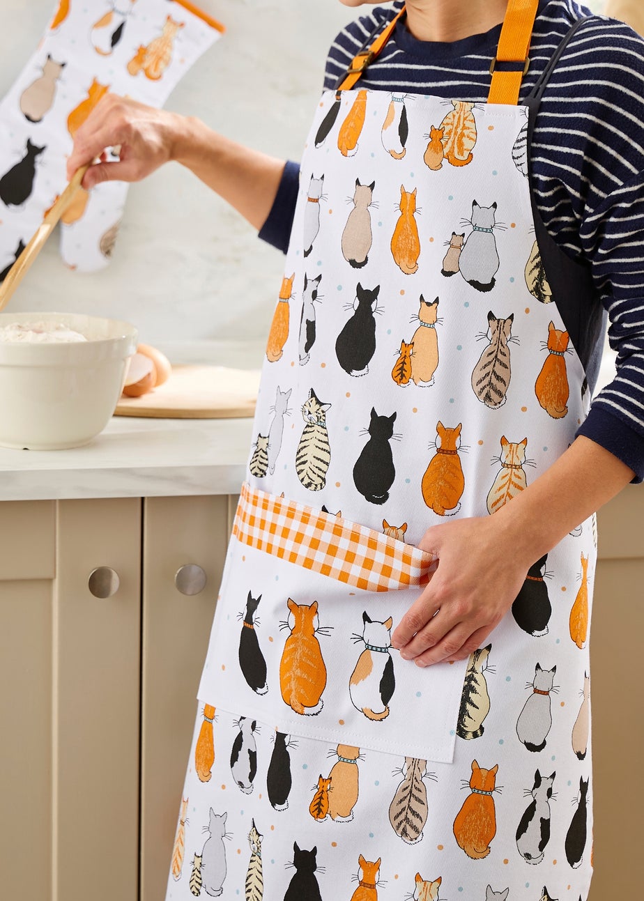 Ulster Weavers Cats In Waiting Orange Apron - Cotton