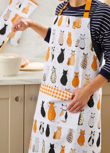 Ulster Weavers Cats In Waiting Orange Apron - Cotton