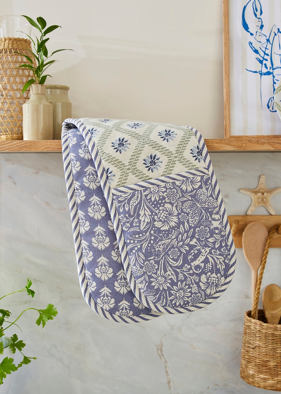 Ulster Weavers Coastal Treasures Blue Double Oven Glove