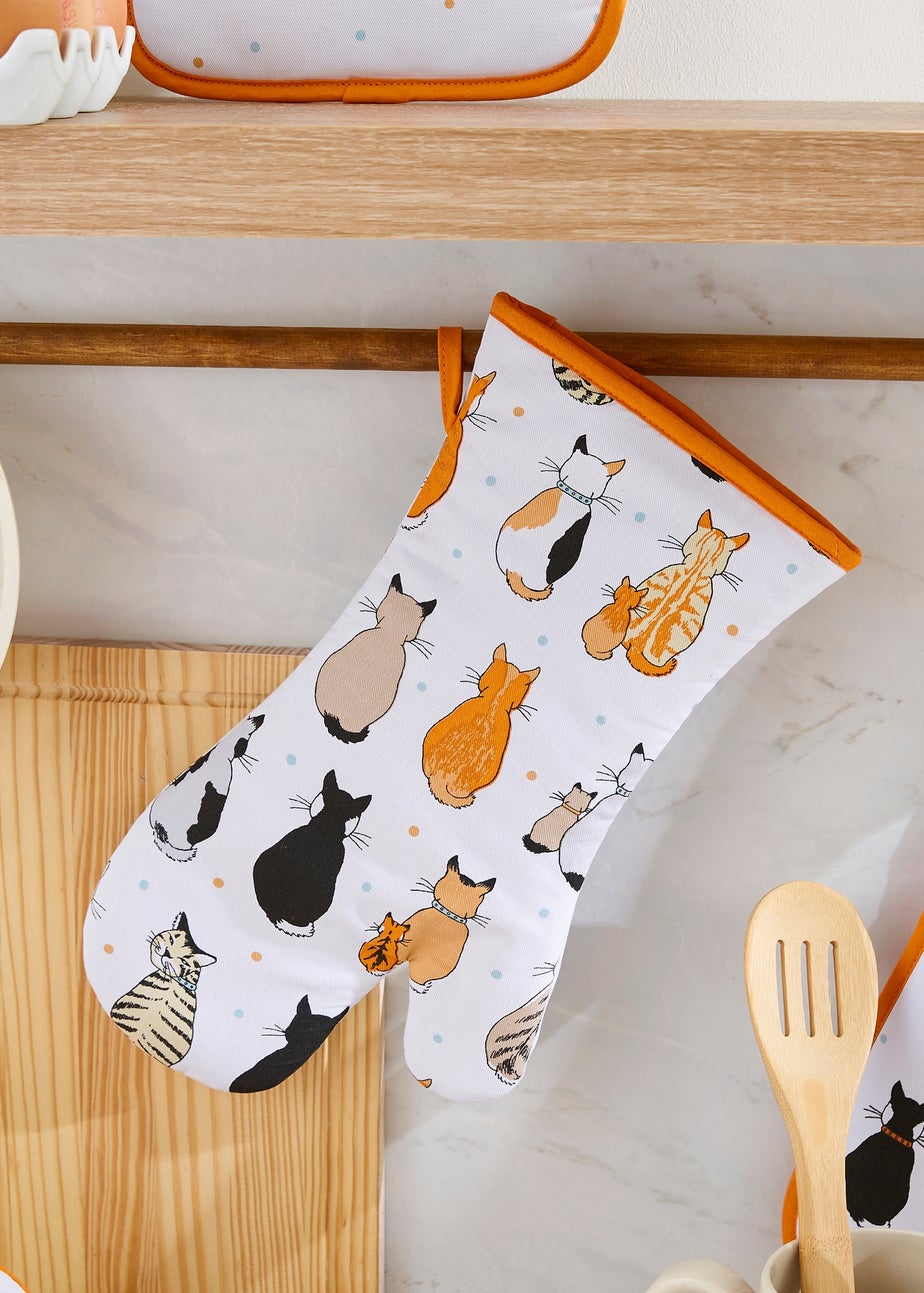 Ulster Weavers Cats In Waiting Orange Gauntlet Oven Glove