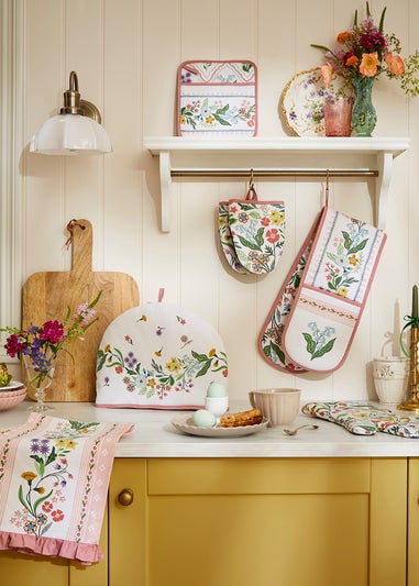 Ulster Weavers Petals & Prose Pink Double Oven Glove