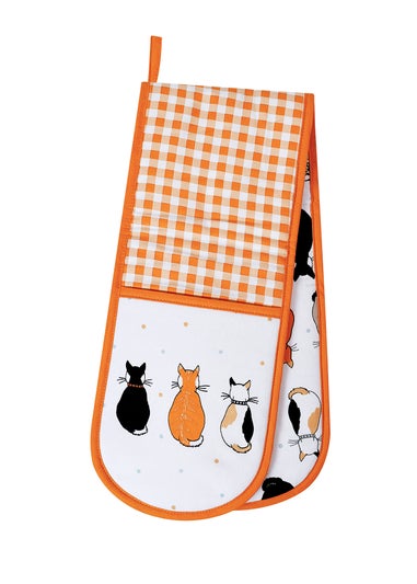 Ulster Weavers Cats In Waiting Orange Double Oven Glove