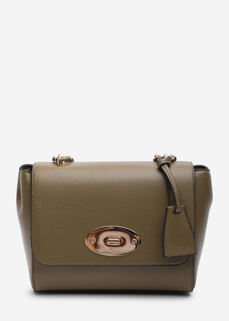 Where's That From Womens Noir Cross Body Chain Strap with lock fasten Bag In Olive