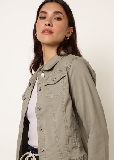 Blue Vanilla Khaki Stretch Denim Jacket