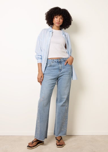 Blue Vanilla Blue Broidery Side Detail Jeans