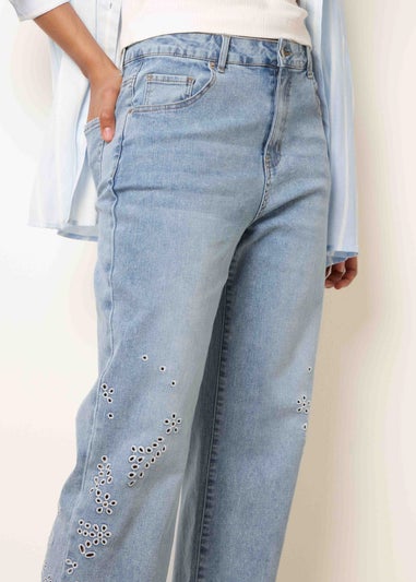Blue Vanilla Blue Broidery Side Detail Jeans