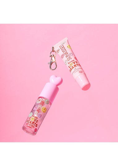 Sunkissed X Love Hearts Lip Gloss & Conditioner Lip Duo Gift Set Cherry