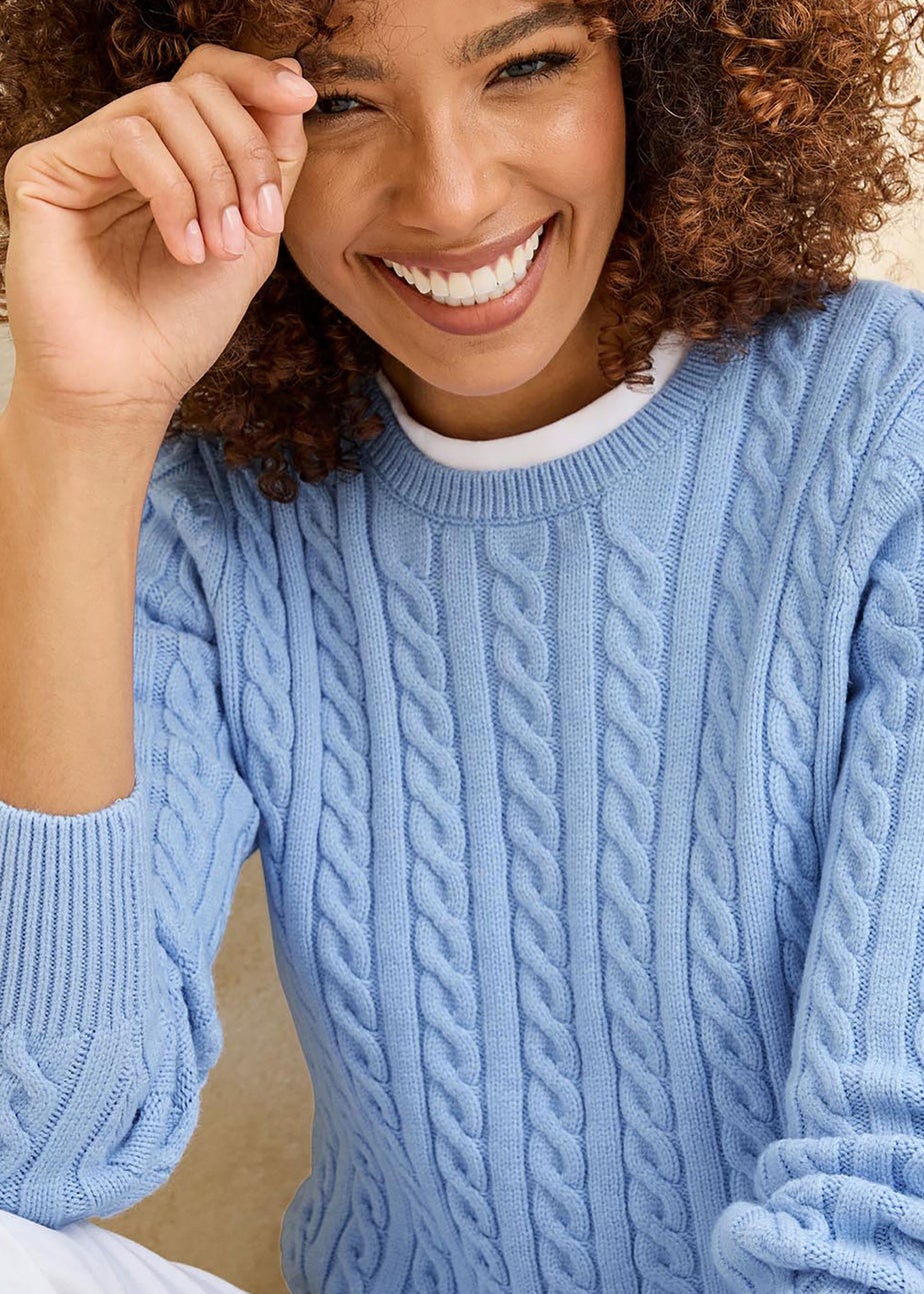 Cotton Traders Baby Blue Cutest Cable Jumper