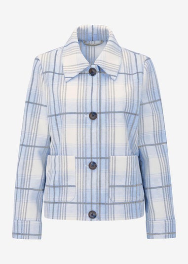 Cotton Traders Pecan Check Wool Look Blazer