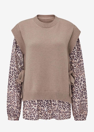 Cotton Traders Pecan Mock Vest & Shirt