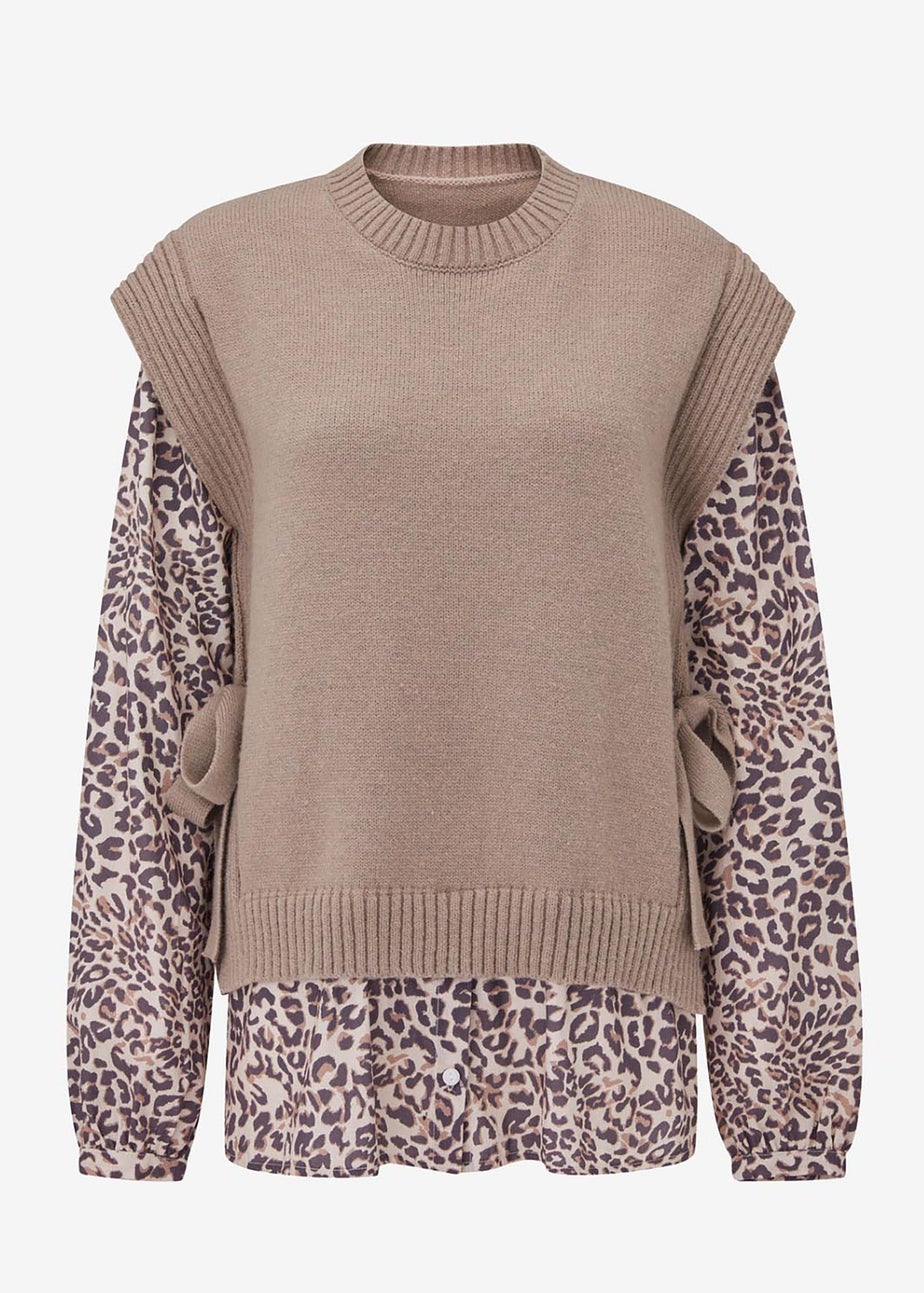 Cotton Traders Pecan Mock Vest & Shirt